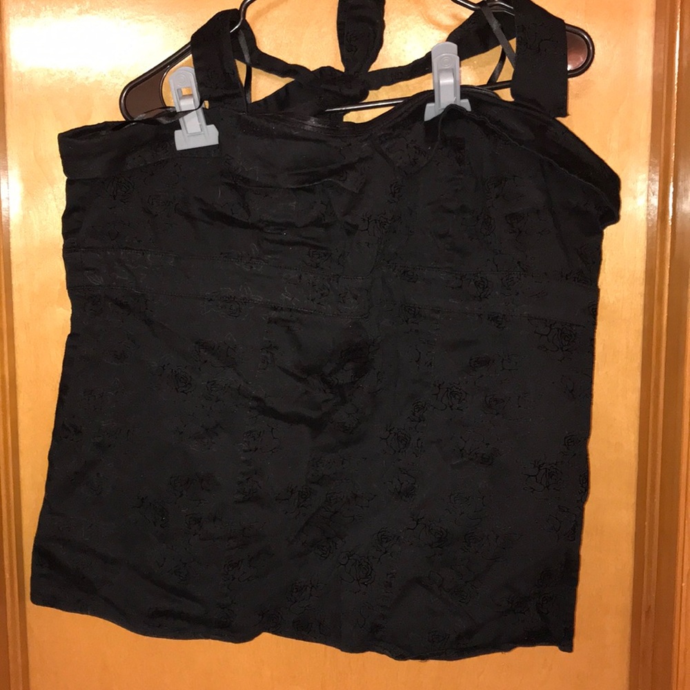 Black floral halter